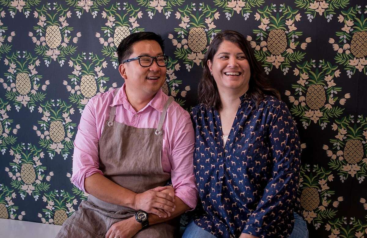 Owners Nick Cho and Trish Rothgeb of Wrecking Ball Coffee Roasters in San Francisco, Calif. are seen on November 14th, 2014.