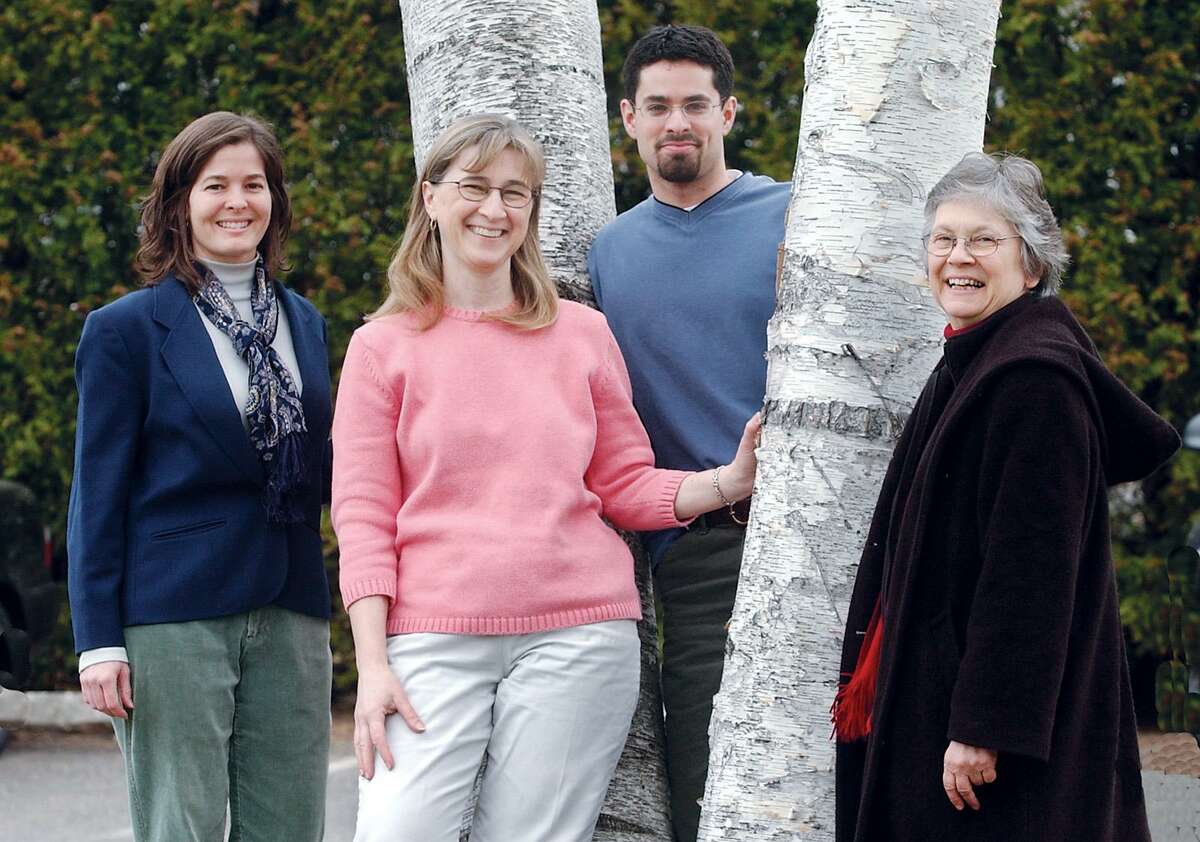 The Virginia R. Rollefson Environmental Leadership Scholarship is a $1,000 award to recognize leadership and initiative by a high school junior or senior living in Middlesex County, Lyme or Old Lyme. Rollefson, former executive director of the Rockfall Foundation of Middlefield, is shown at far right. Also pictured, from left are, Katherine Winslow, Middlesex Land Trust; Ruth Penfield, Berlin Land Trust Board; Paul Woodworth, CT River Coastal Conservation District.