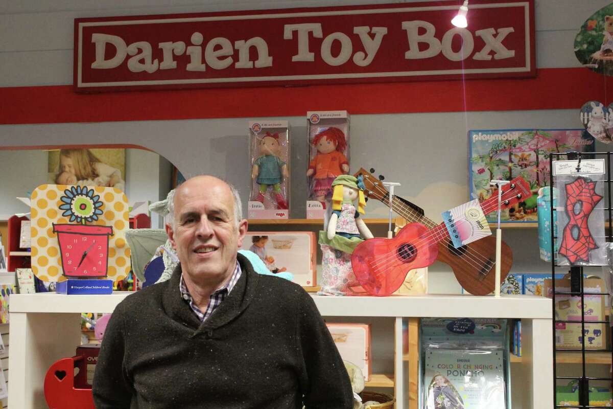 Bill Jensen, owner of the Darien Toy Box. Taken Jan. 8.