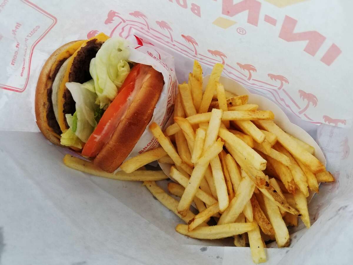 in n out cheeseburger and french fries