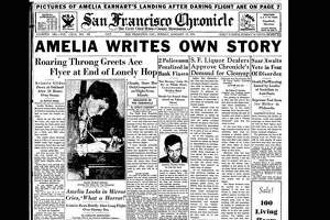 Chronicle Covers: Amelia Earhart’s historic Oakland landing