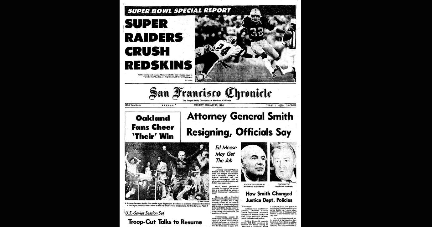 Chronicle Covers: Raiders won the Super Bowl, but Oakland didn't