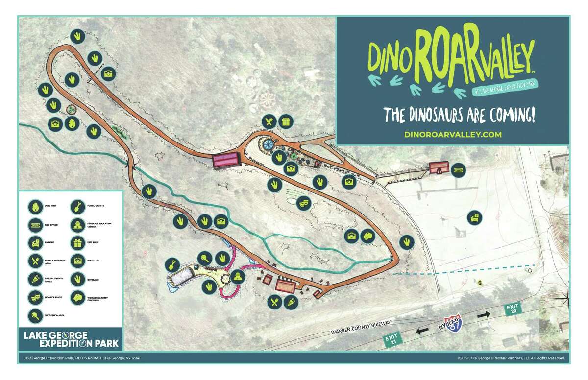 The Dino Roar Valley attraction will be added to the existing Magic Forest amusement park to form the Lake George Expedition Park along Route 9.