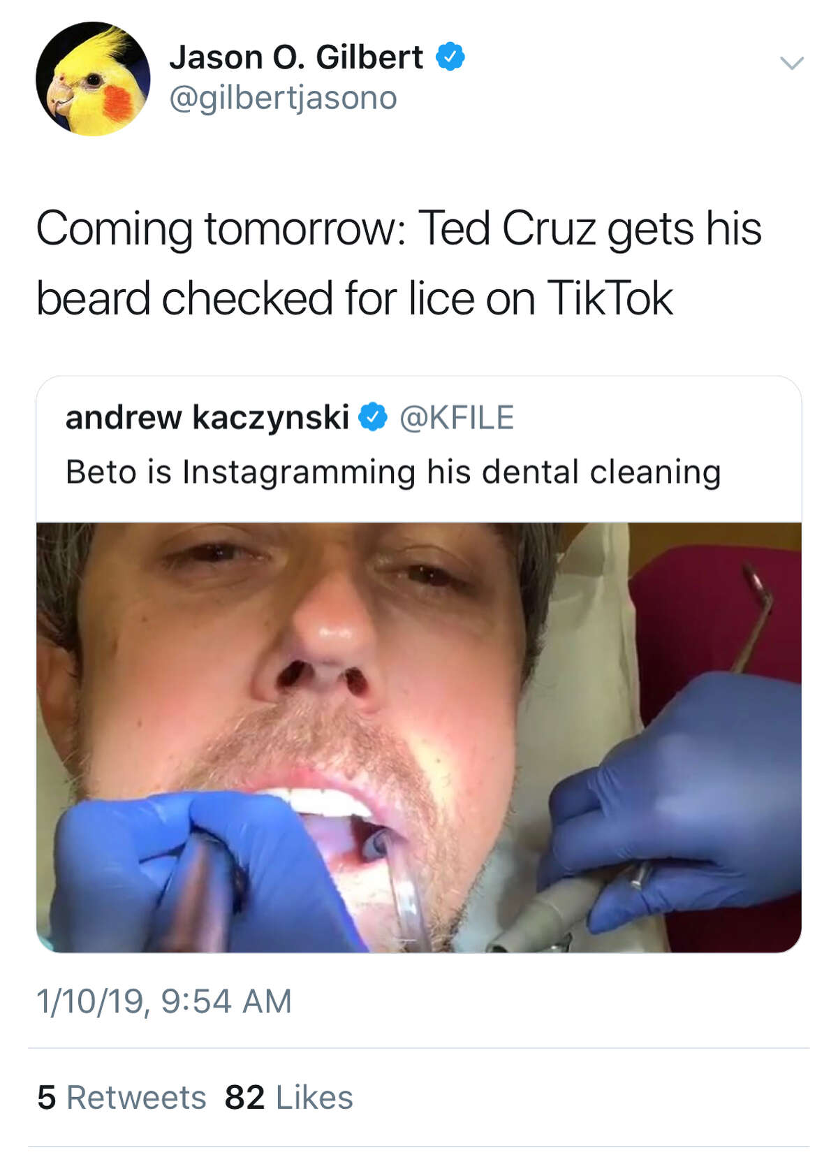 People had strong feelings about a video Beto O'Rourke posted from his dentist's office.