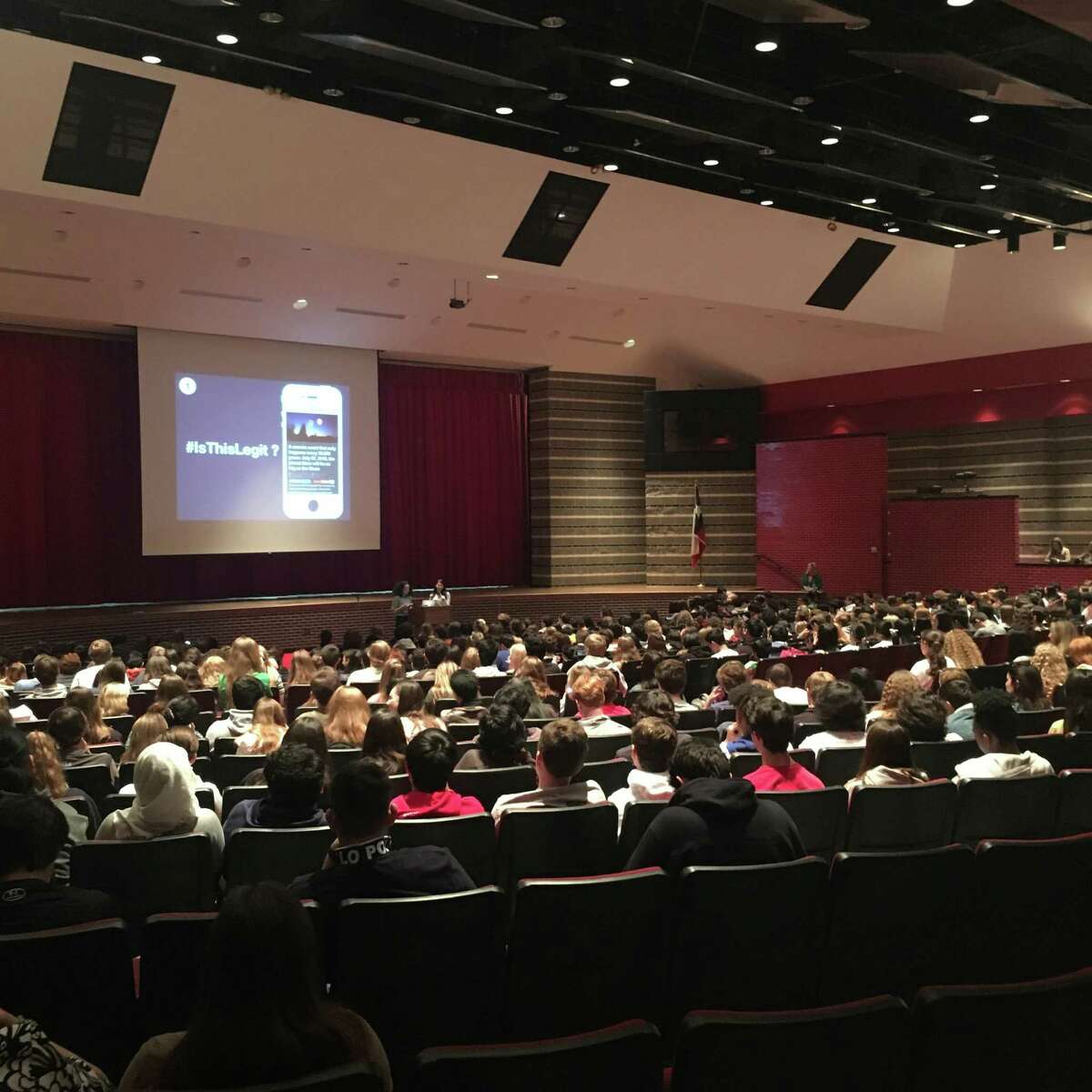 A presentation by nonprofit MediaWise on Tuesday, Jan 8, taught about 650 Memorial High School sophomores and journalism students how to fact-check what they read online. MediaWise plans to educate 1 million teens across the nation about the issue by 2020.