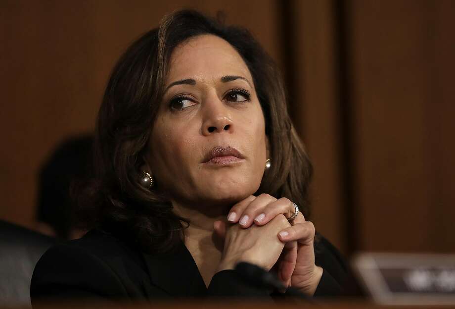 WASHINGTON, DC - SEPTEMBER 04:   U.S. Sen. Kamala Harris (D-CA) delivers listens as Supreme Court nominee Judge Brett Kavanaugh appears for his confirmation hearing before the Senate Judiciary Committee in the Hart Senate Office Building on Capitol Hill September 4, 2018 in Washington, DC. Kavanaugh was nominated by President Donald Trump to fill the vacancy on the court left by retiring Associate Justice Anthony Kennedy.  (Photo by Drew Angerer/Getty Images) Photo: Drew Angerer / Getty Images 2018