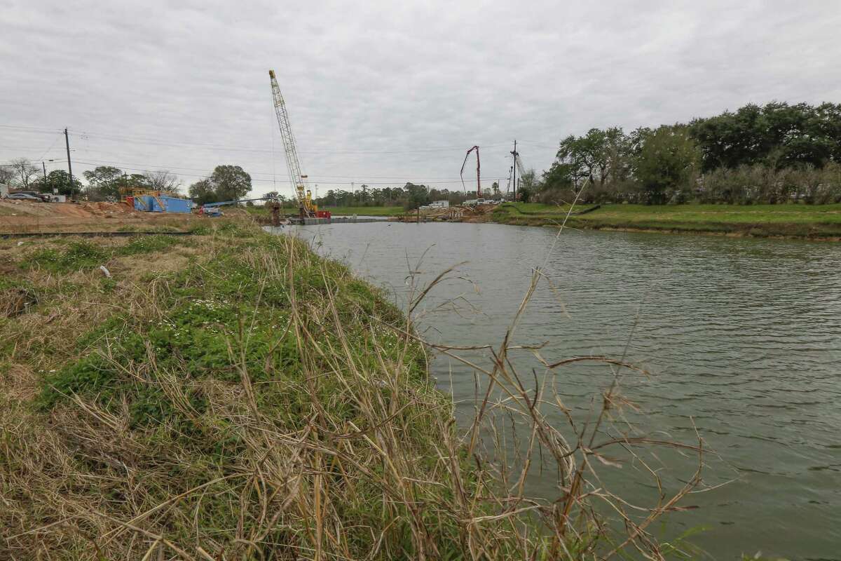 Work continues along the banks of the Brays Bayou, near Forest Hill and Dallas, to help prevent flooding in southwest Houston, the work is being funded with the coastal protection funds Friday, Jan. 11, 2019, in Houston.