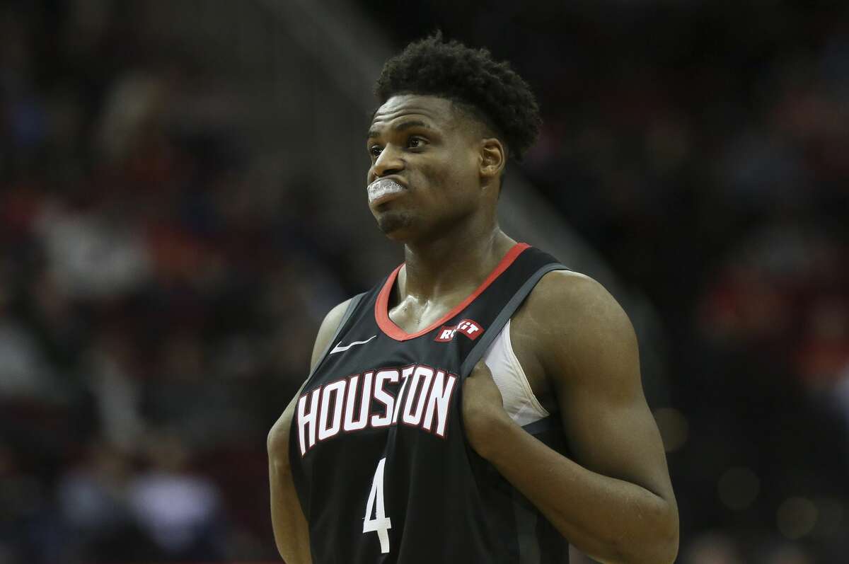 Houston Rockets forward Danuel House Jr. (4) during the third quarter of the NBA game against the Cleveland Cavaliers at Toyota Center on Friday, Jan. 11, 2019, in Houston. The Houston Rockets defeated the Cleveland Cavaliers 141-113.