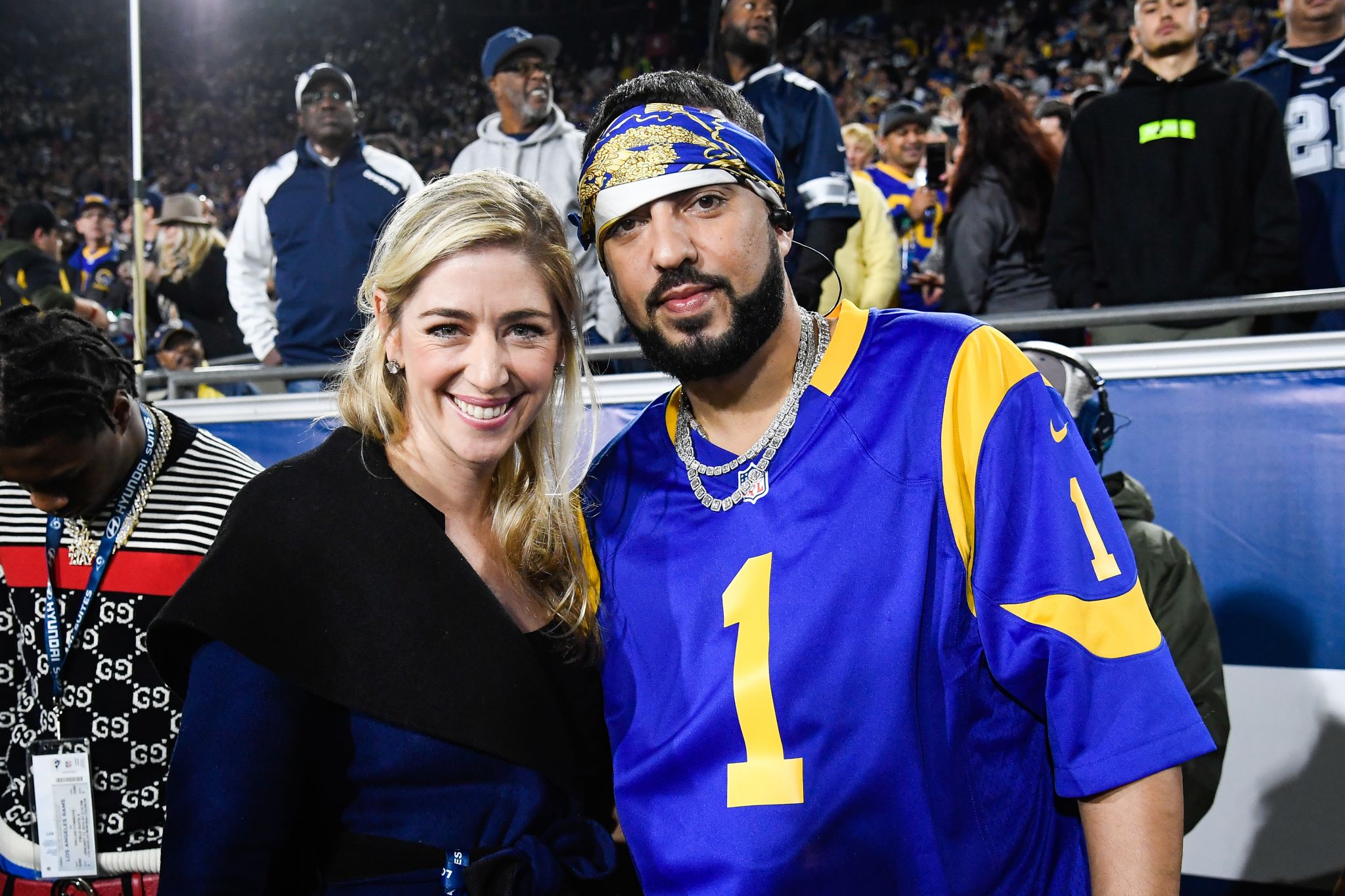 January 12, 2019 Erin Andrews in action during the NFC Divisional Round  playoff game between the game between the Los Angeles Rams and the Dallas  Cowboys at the Los Angeles Coliseum in