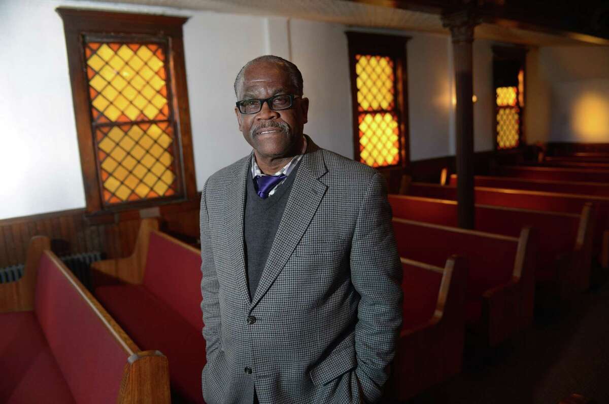 Rev. Albert Ray Dancy at Canaan Baptist Church Friday, January 11, 2019, in Norwalk, Conn. Dancy will be honored at an Martin Luther King Jr. Day event next Sunday for his accomplishments as former director of Serving All Vessels Equally, Inc. (S.A.V.E.) His colleagues have said he has dedicated his life work to serving disenfranchised and incarcerated youth in Norwalk.
