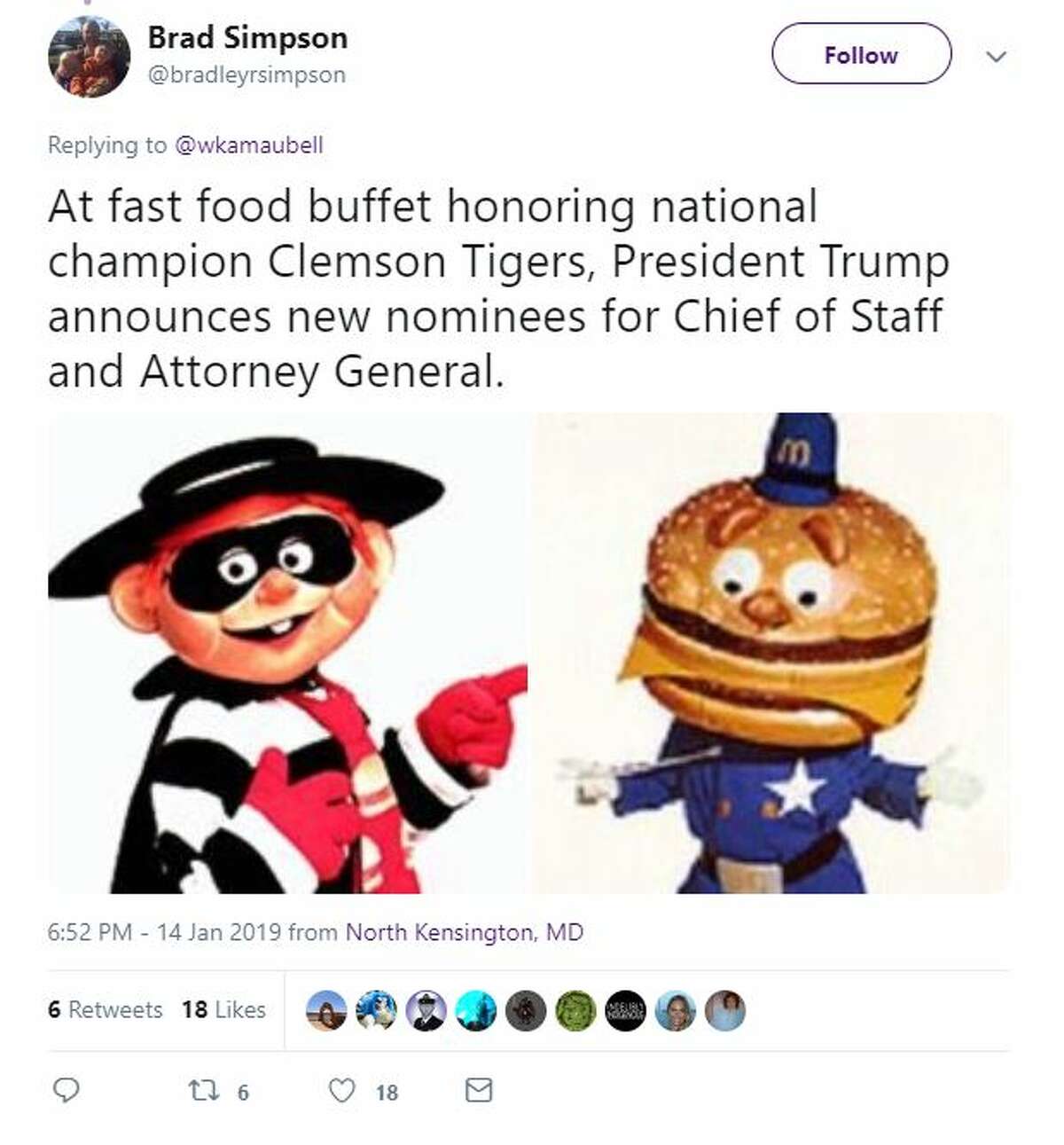 Social media has a field day as Trump treats Clemson Tigers to fast ...