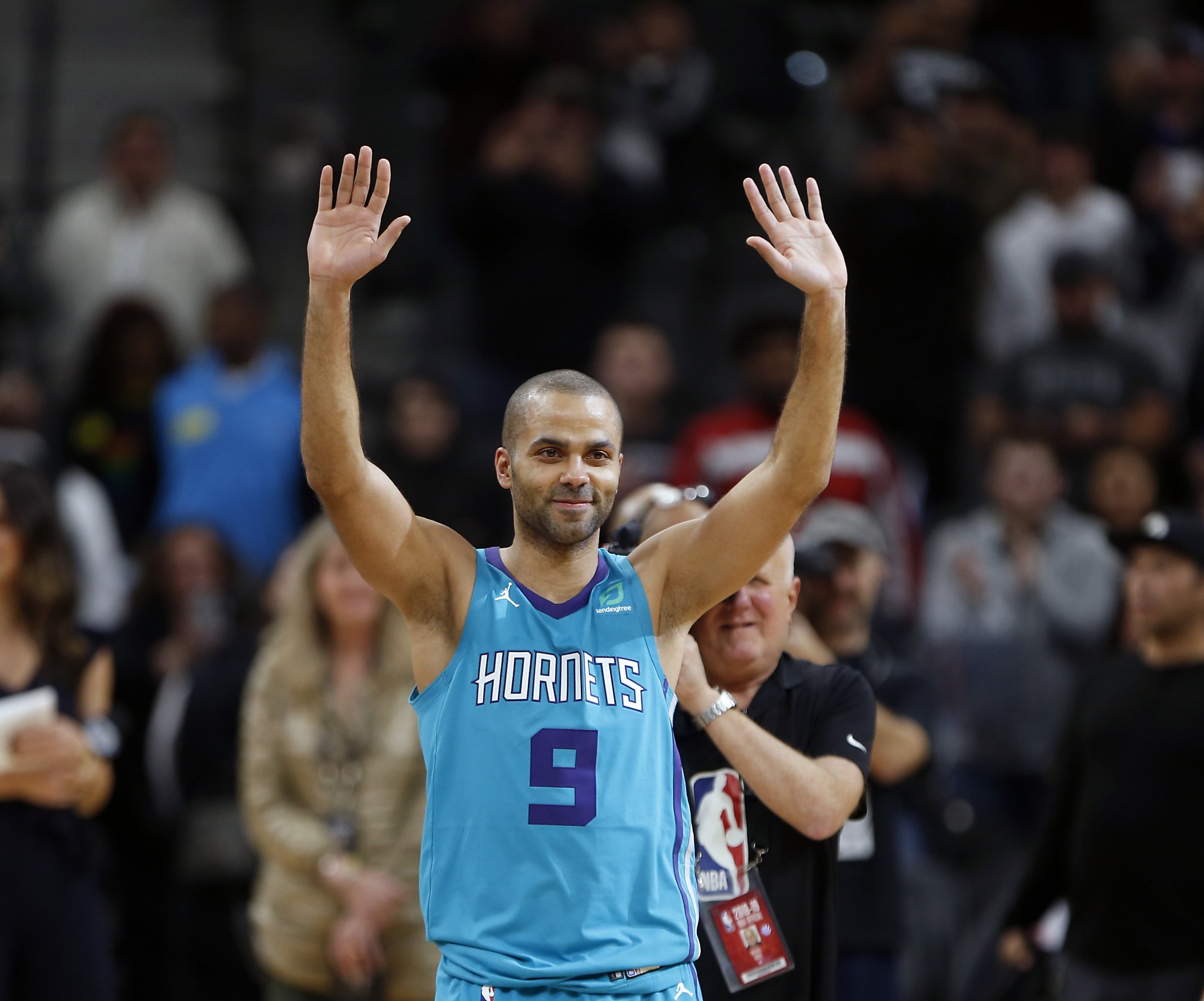 San Antonio Spurs point guard Tony Parker plays in a sleaved camo