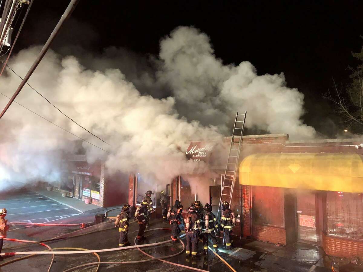 A three-alarm fire heavily damaged Marcello’s Deli and Catering on Lake Avenue late Monday night. When firefighters arrived around 11:30 p.m. on Jan. 14, 2019, there was heavy smoke coming from a building near the corner of Lake Avenue and Hobson Street.
