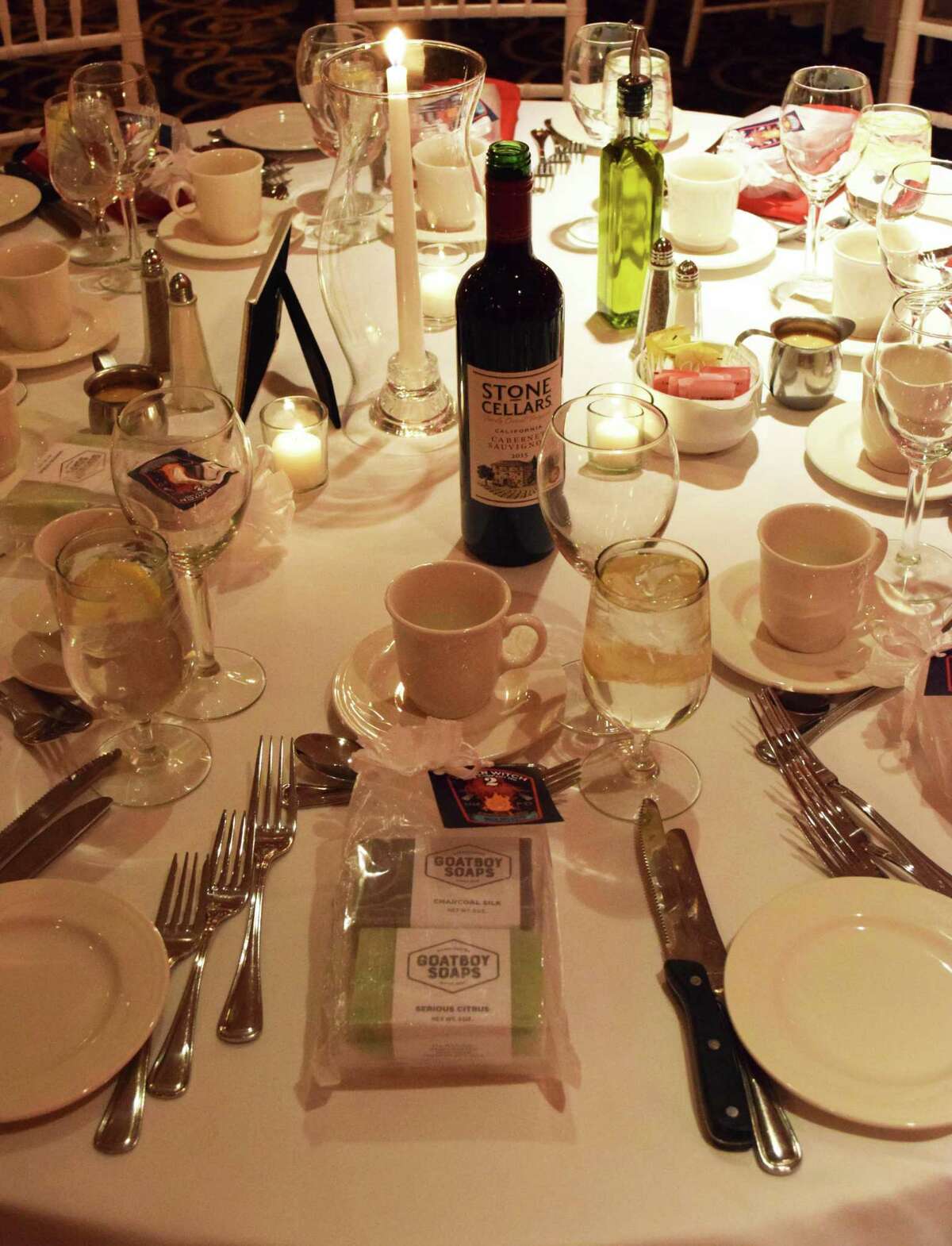 Spectrum/Water Witch Hose Co. #2 in New Milford held its annual dinner Jan. 11, 2019, at Candlewood Inn in Brookfield. The event included a cocktail hour, the presentation of the chief?'s report, the captain?'s report, milestone anniversary pins and the Chief?'s Award, dinner and dancing. Tables were dressed throughtfully and featured a gift for each guest - Goatboy Soaps.
