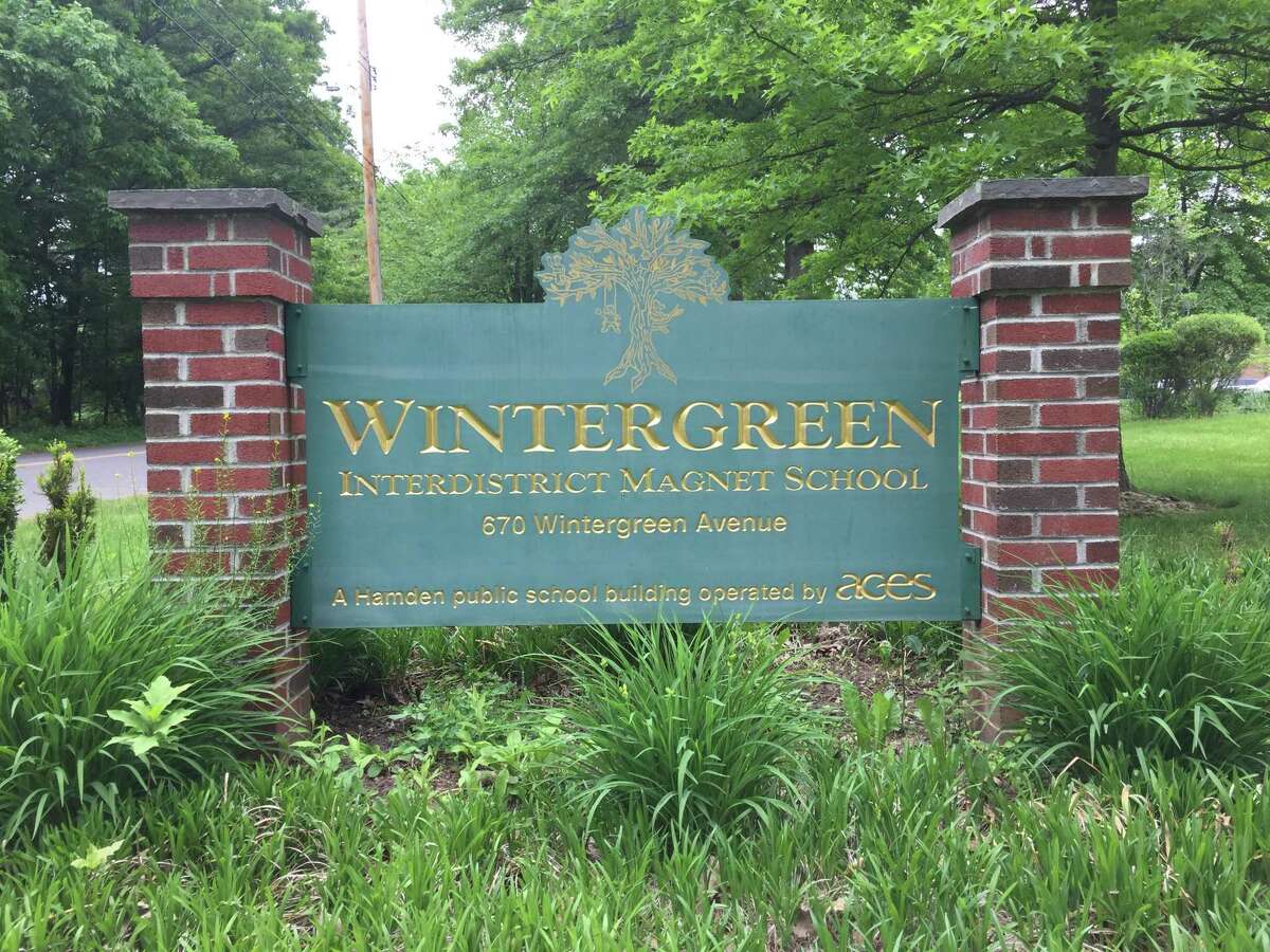 The sign marking the Wintergreen Interdistrict Magnet School.